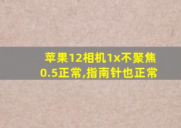 苹果12相机1x不聚焦 0.5正常,指南针也正常